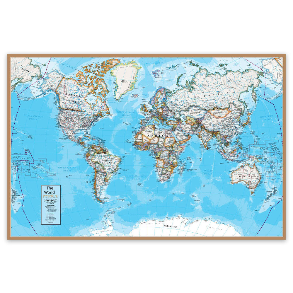 Contemporary World Wall Map (24 X 36) – Waypoint Geographic
