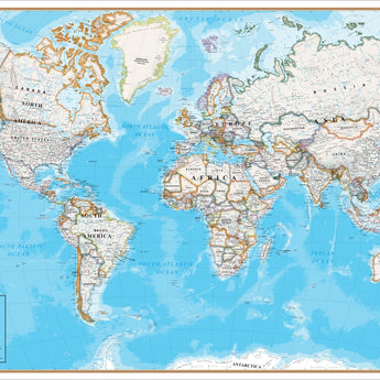 Contemporary World Laminated Wall Map