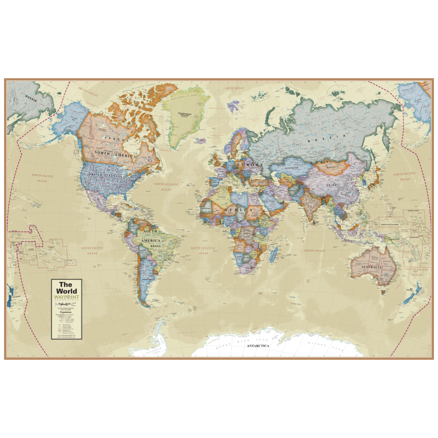 Boardroom World Wall Map (24 x 36) – Waypoint Geographic