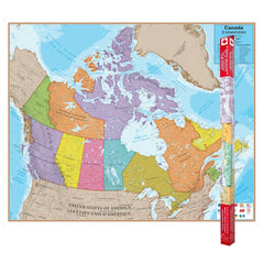 Hemispheres Canada with/Provincial Flags Wall Map