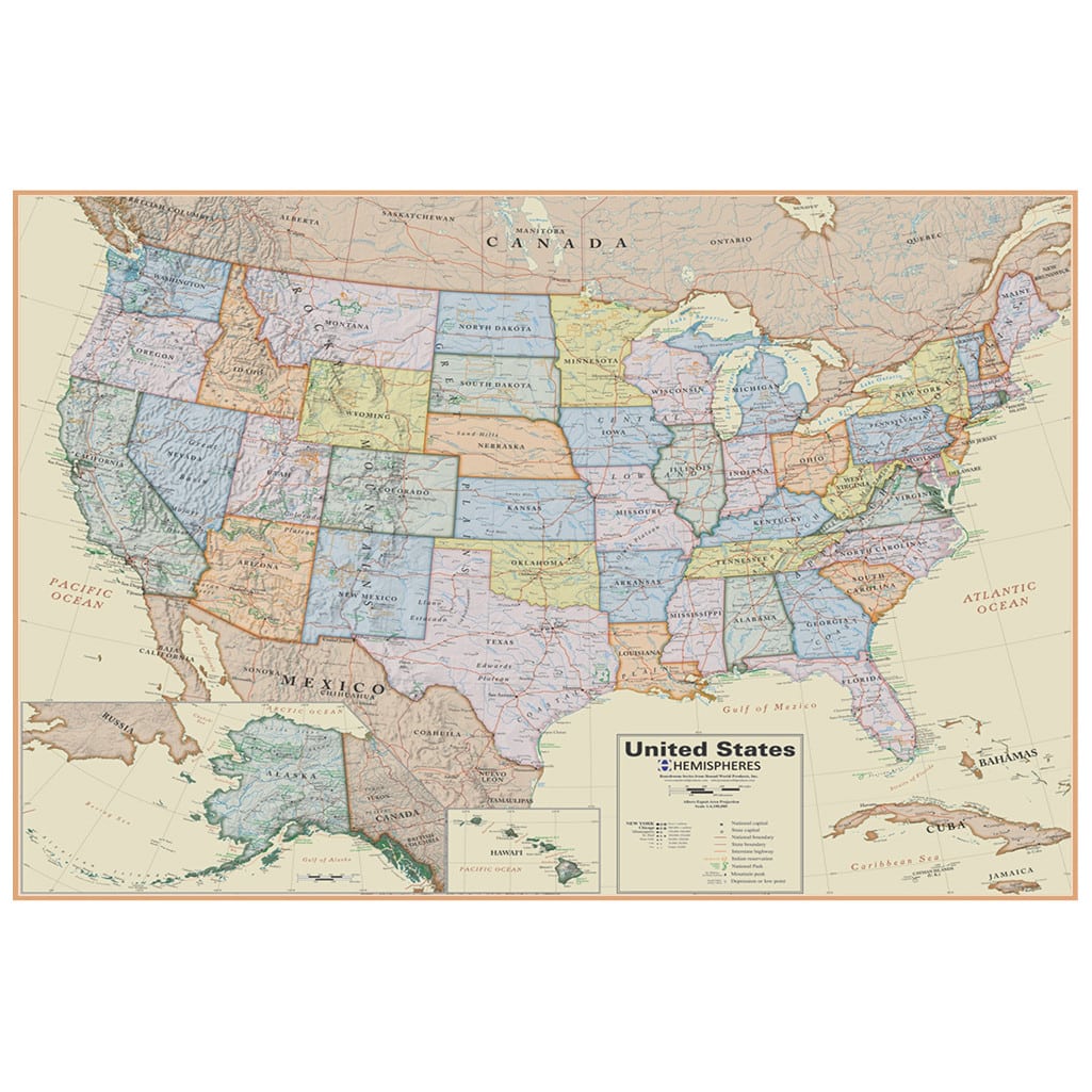 Boardroom Series World & USA Wall Maps (2-Pack)
