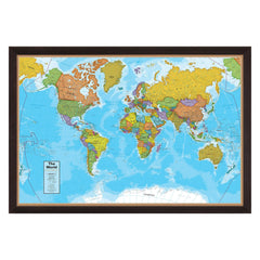 Blue Ocean Series World Map Framed & Mounted