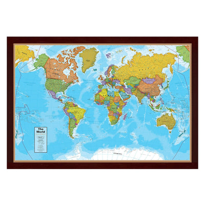 Blue Ocean Series World Map Framed & Mounted