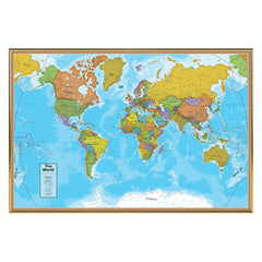 Blue Ocean Series World Map Framed & Mounted
