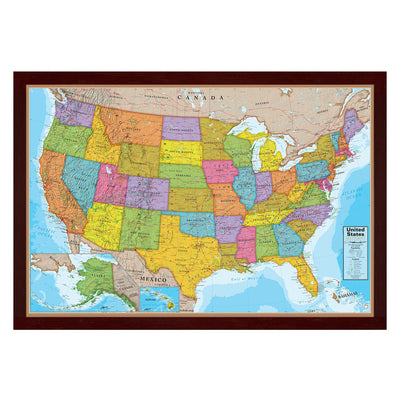 Blue Ocean Series USA Map Framed & Mounted