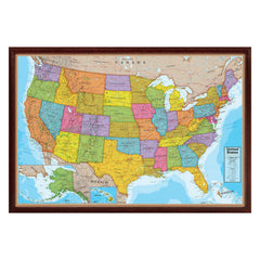 Blue Ocean Series USA Map Framed & Mounted