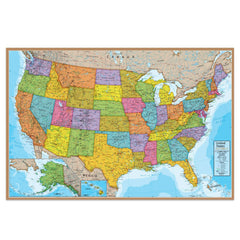Blue Ocean Series USA Map Framed & Mounted