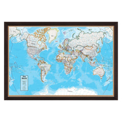 Contemporary Series World Map Framed & Mounted