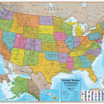 Blue Ocean Series United States Laminated Wall Map